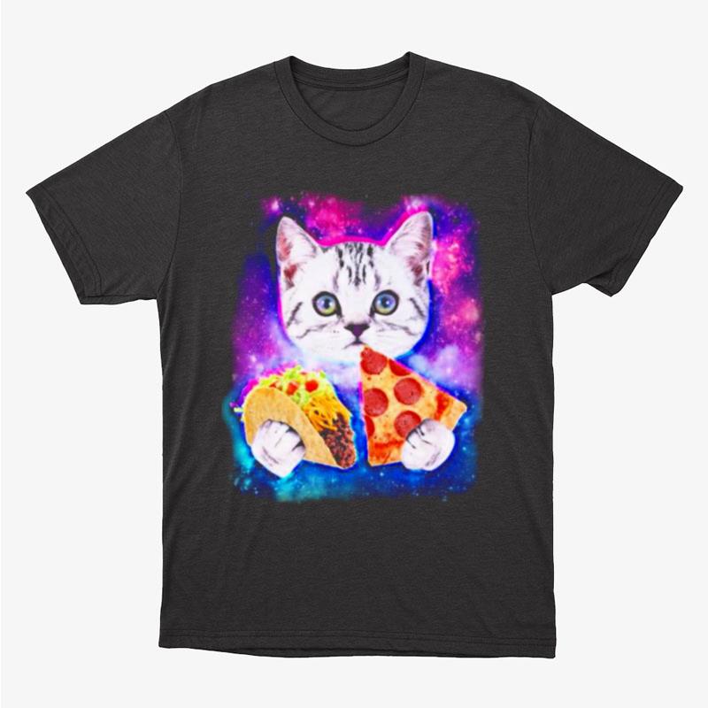 Space Cat Pizza And Tacos Unisex T-Shirt Hoodie Sweatshirt