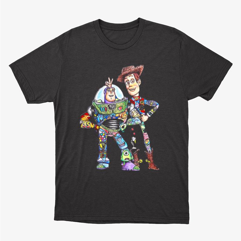 Toy Story Character Buzz Lightyear And Woody Unisex T-Shirt Hoodie Sweatshirt